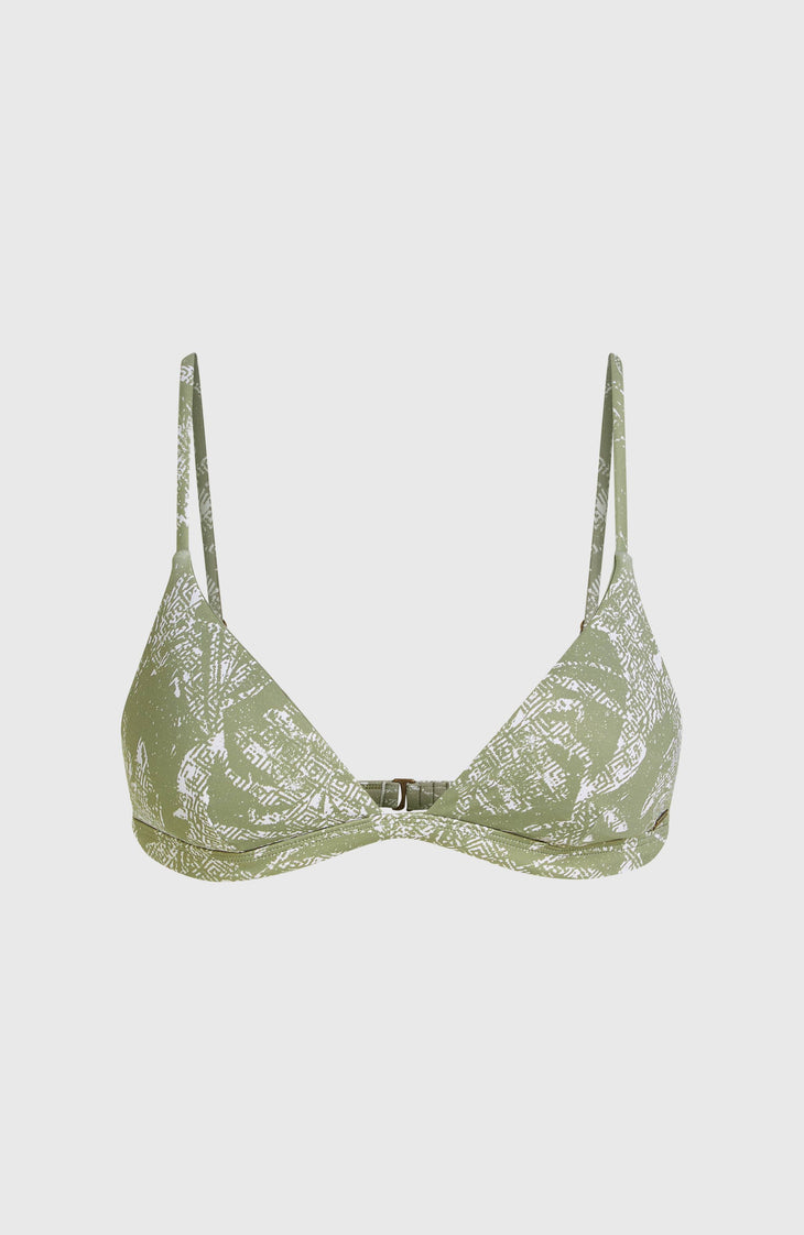 Seaside Tri Bikini-Oberteil | Green Textured Jungle