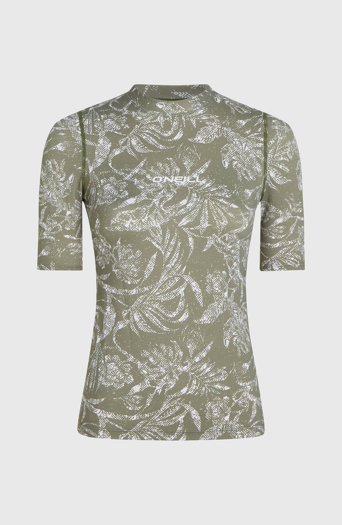 Essentials Shortsleeve-Schwimmshirt | Green Textured Jungle