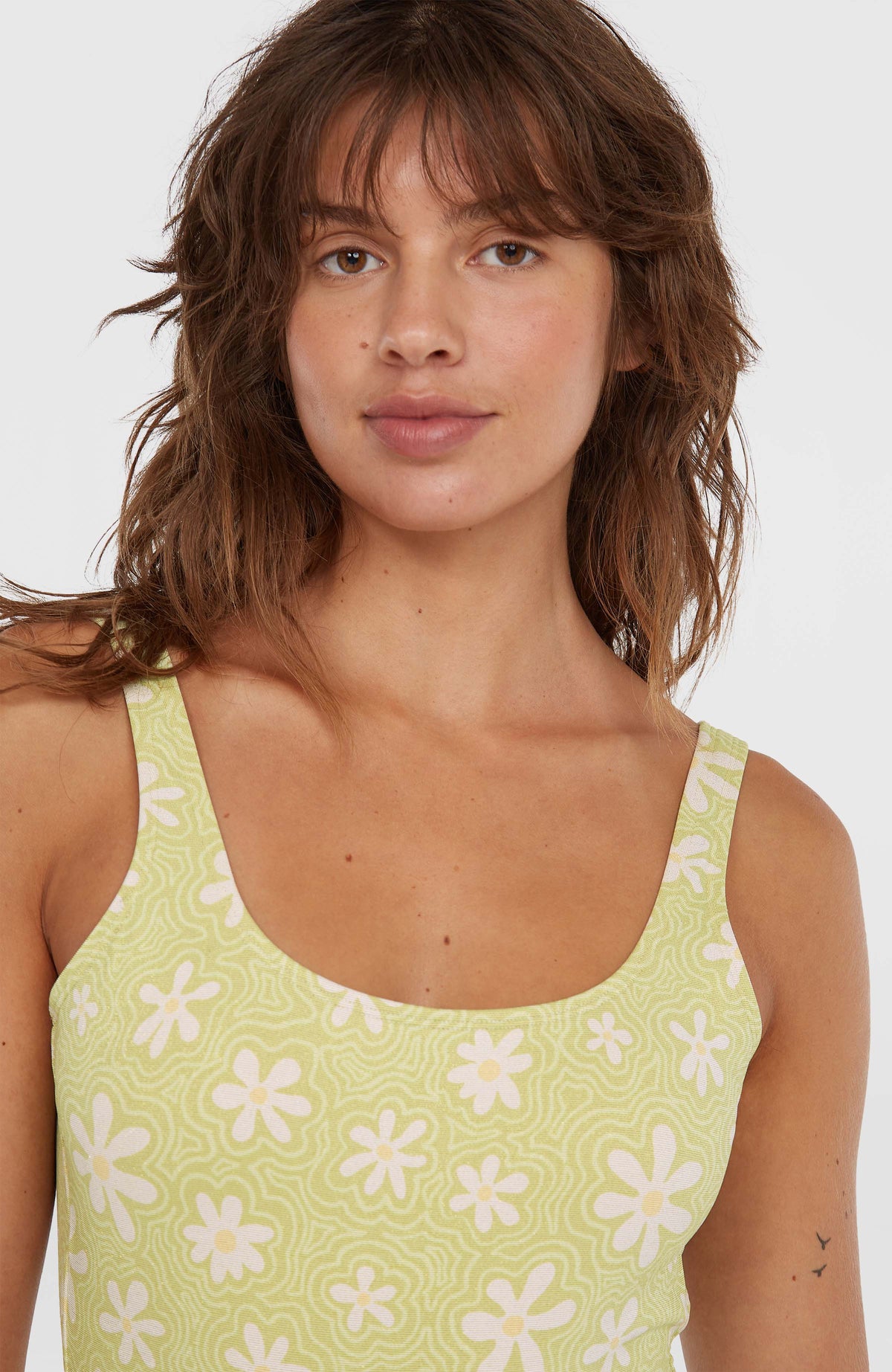 Beach Vintage Badeanzug | Green Daisyline