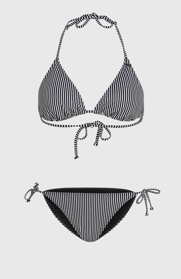 Essentials Capri Bondey Bikini-Set | Black Micro Stripe