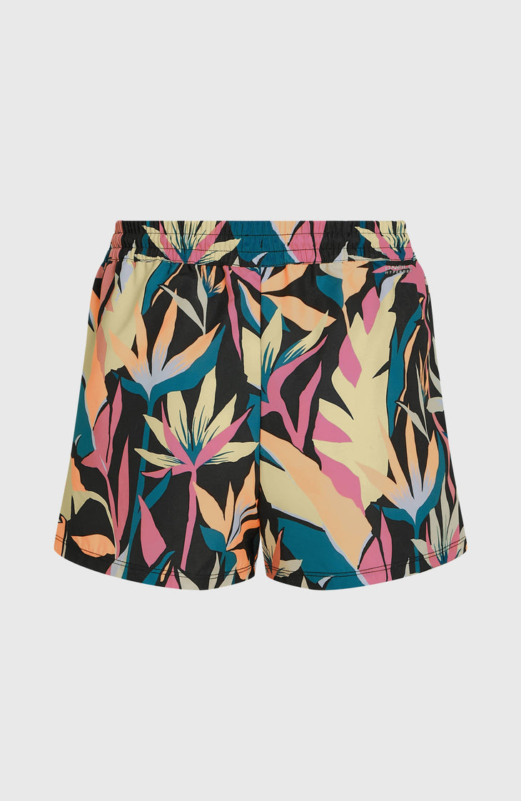 Essentials 12'' All-Over Print Badeshorts | Black Wmns Tropicana