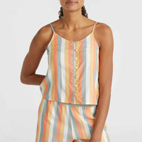 Tiare Woven Tanktop | Orange Multistripe