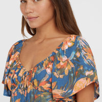 Huges Web-Oberteil | Blue Painted Tropics