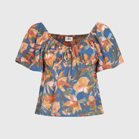 Huges Web-Oberteil | Blue Painted Tropics