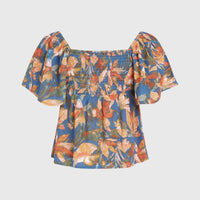 Huges Web-Oberteil | Blue Painted Tropics
