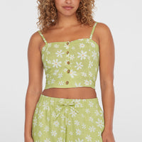 Beach Vintage Cropped Top | Green Daisyline