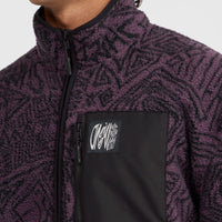 Flauschiger Surf Heroes Fleecepullover mit Halbreißverschluss | Black/Purple Sketcheritage