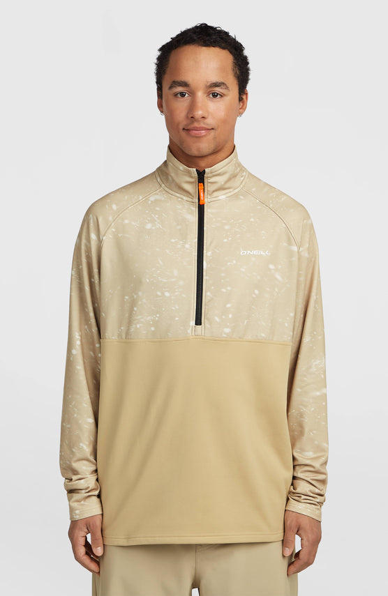 FWC'Cruz Printed Fleecepullover mit Halbreißverschluss | Beige Snow Storm