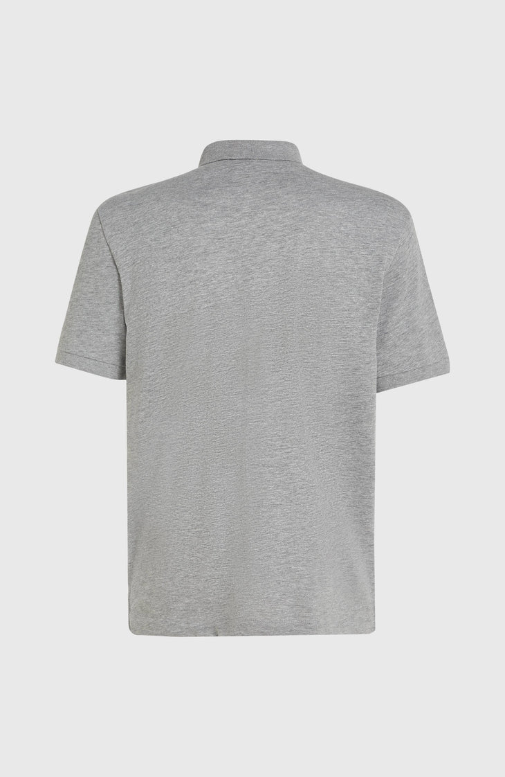 Slub Small Logo Poloshirt | Silver Melee