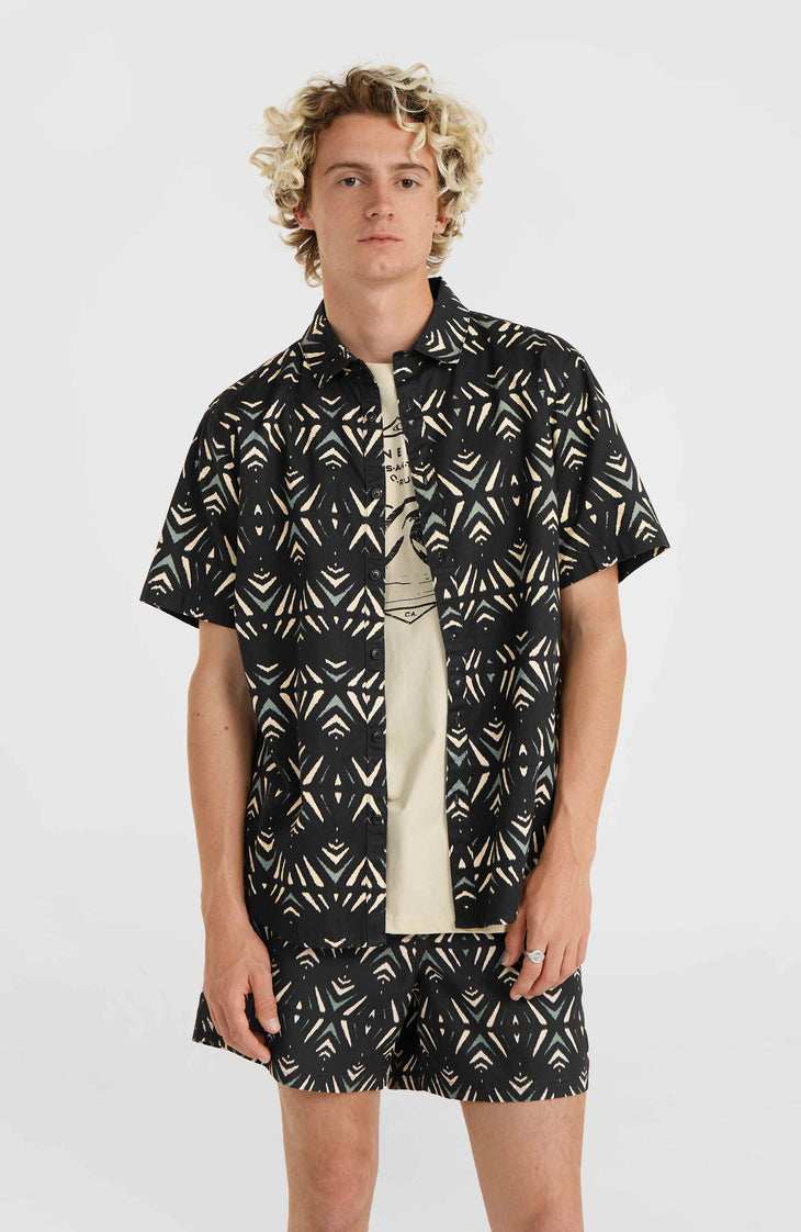 Mix and Match Beach Hemd | Black Fade IKAT
