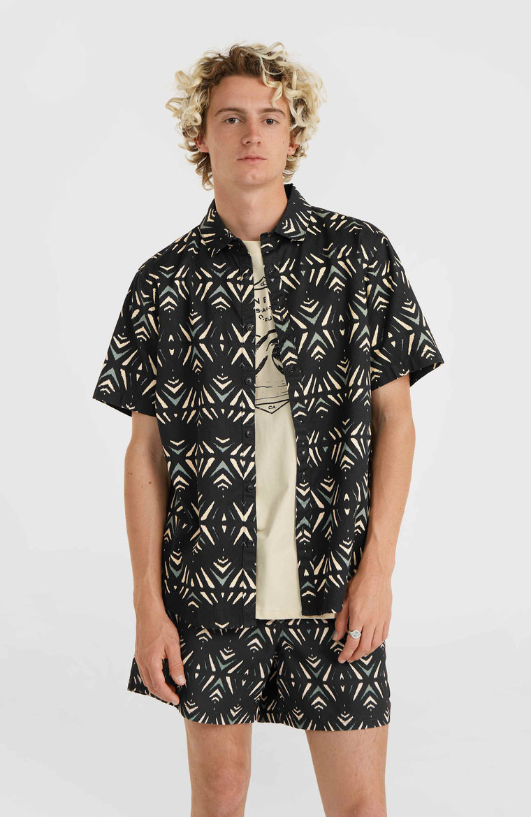 Mix and Match Beach Hemd | Black Fade IKAT