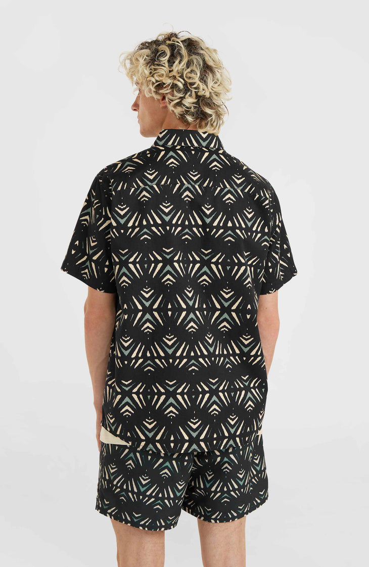 Mix and Match Beach Hemd | Black Fade IKAT