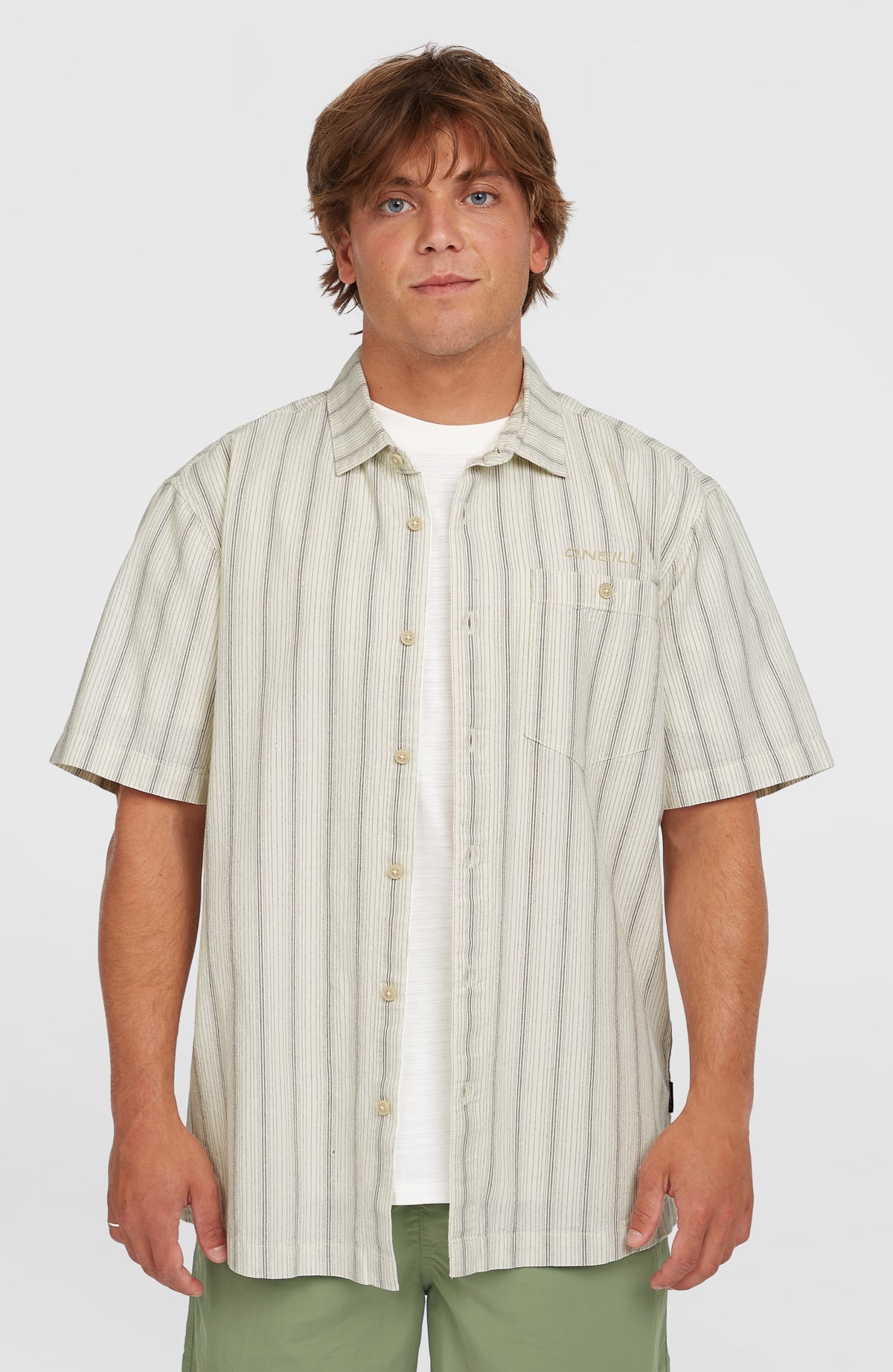 Jacquard Stripe Hemd | Beige Cali Stripe