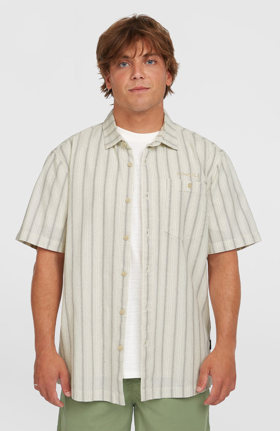 Jacquard Stripe Hemd | Beige Cali Stripe