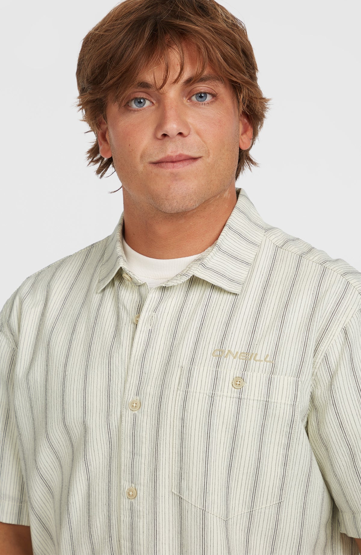 Jacquard Stripe Hemd | Beige Cali Stripe