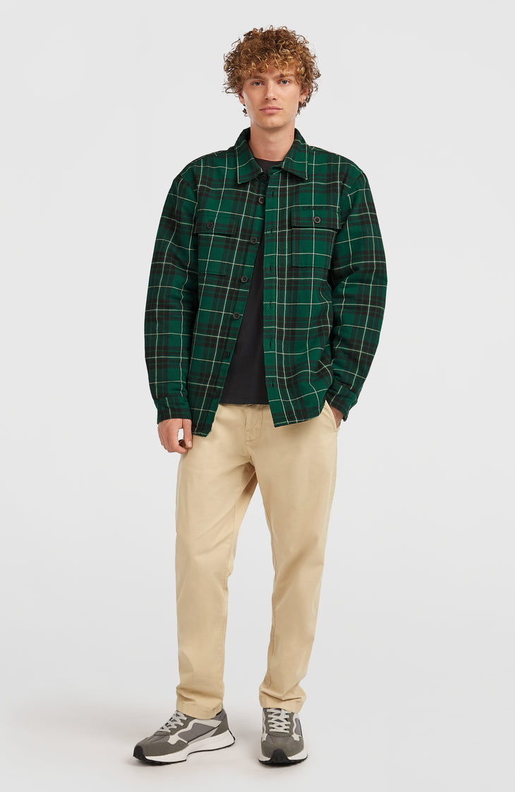 Must-Have Hemd mit Fleecefutter | Green Flannel Check