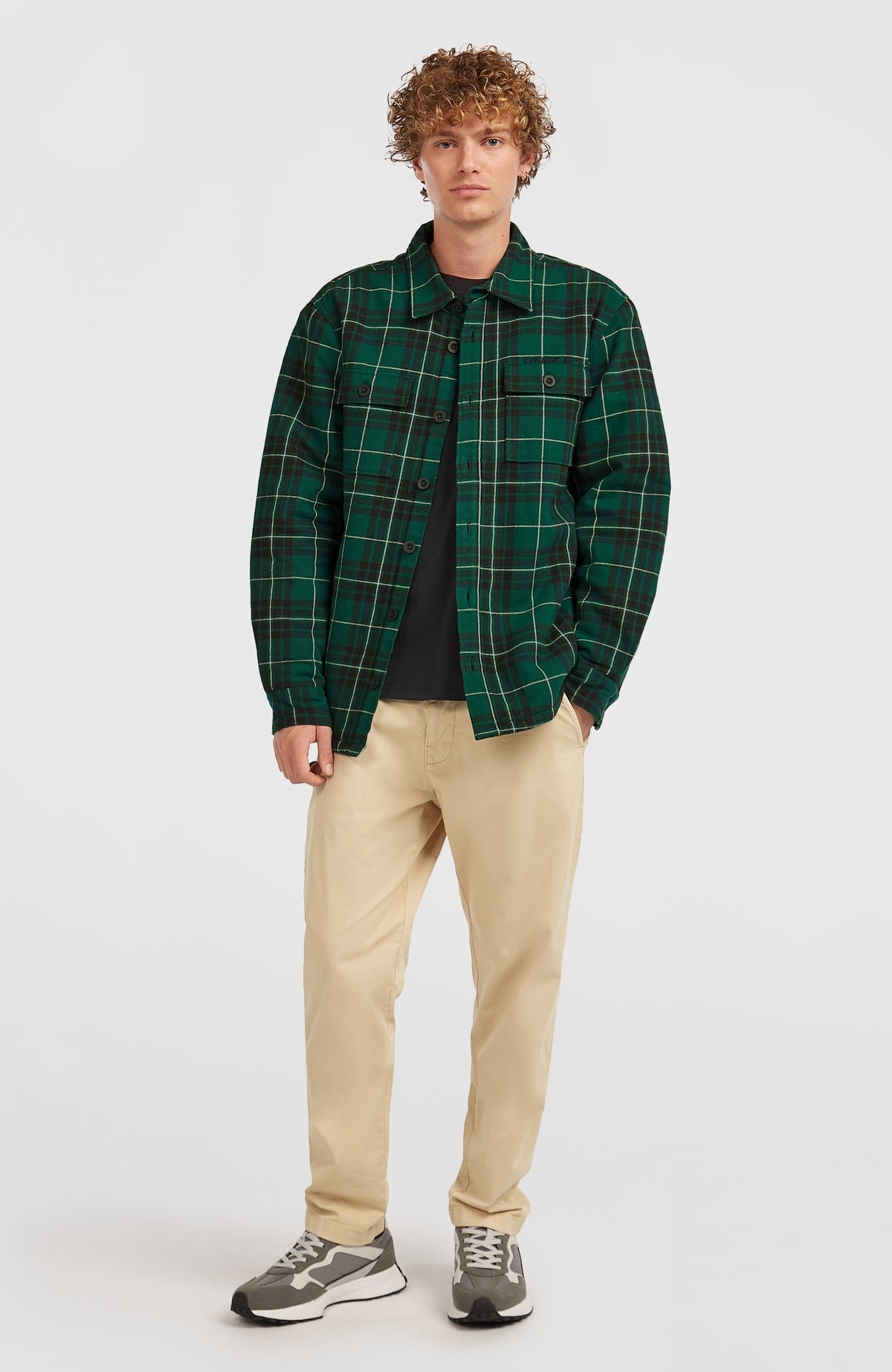 Must-Have Hemd mit Fleecefutter | Green Flannel Check