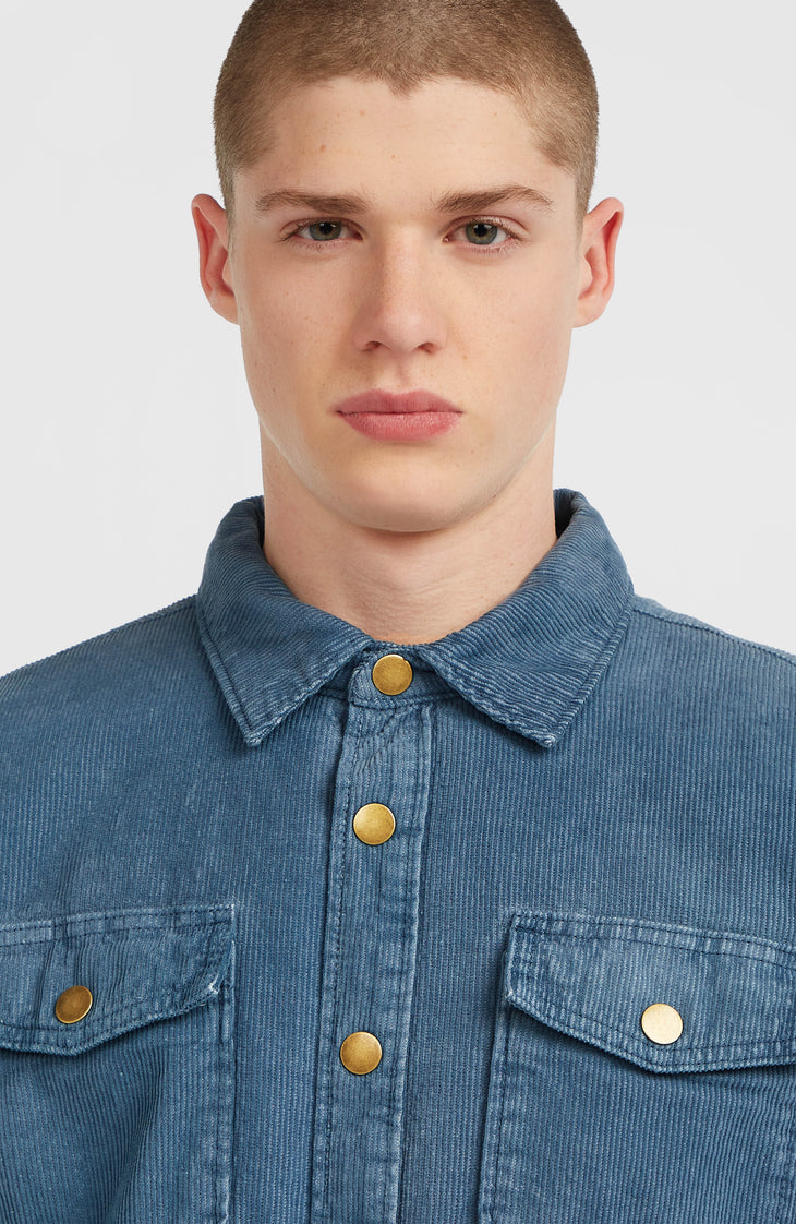 O'Riginals Cord-Overshirt mit Fleecefutter | Mozart Blue