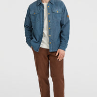 O'Riginals Cord-Overshirt mit Fleecefutter | Mozart Blue
