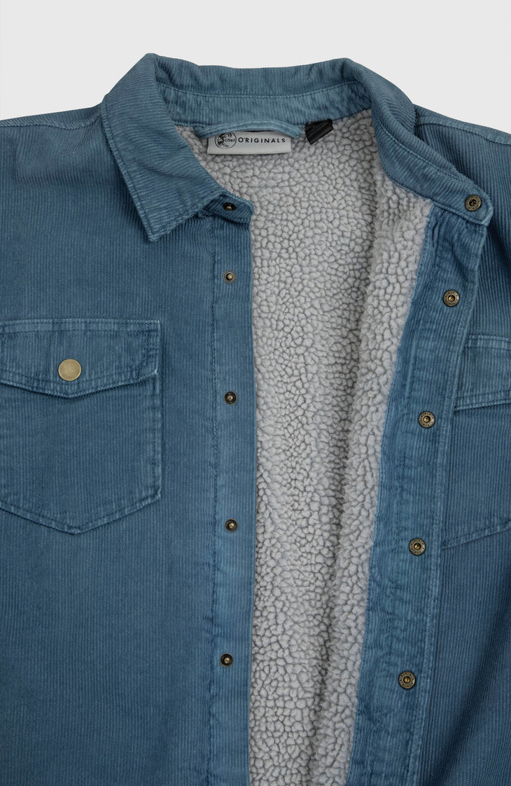 O'Riginals Cord-Overshirt mit Fleecefutter | Mozart Blue
