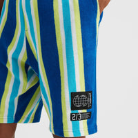 Brights Terry Shorts | Blue Towel Stripe