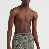 Packable Aop 15'' Hybrid Shorts | Green Minimal Camo