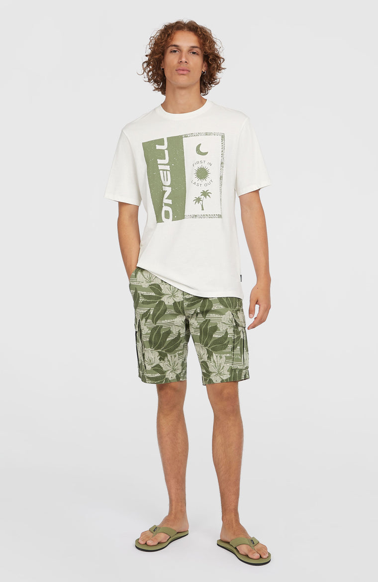 Essentials Cargo-Shorts | Green Tonal Dusty Flower
