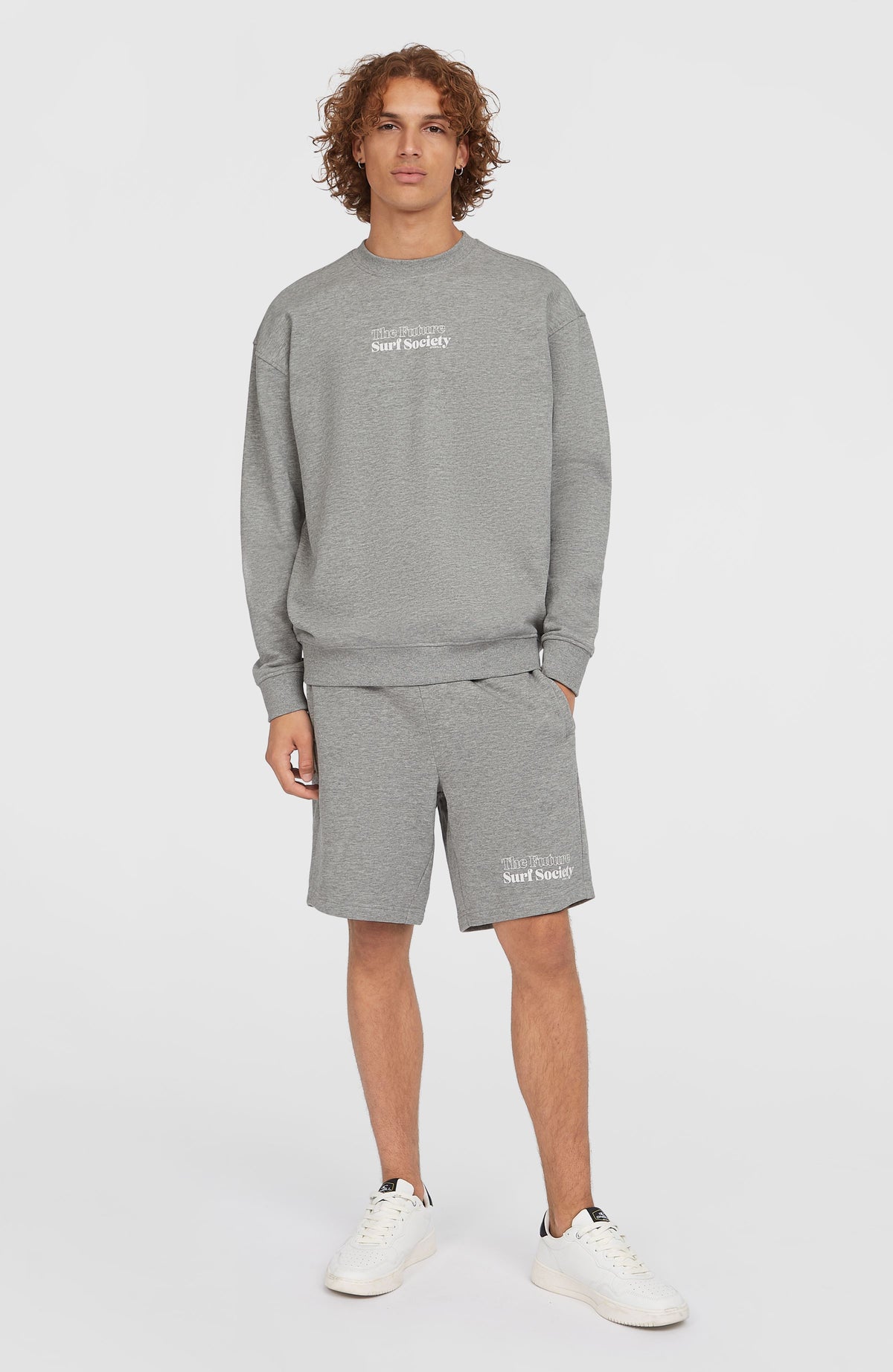 Future Surf Society Crew Sweatshirt | Silver Melee