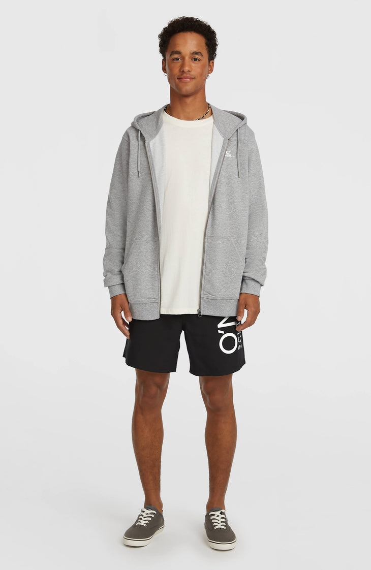 Small Logo Kapuzenjacke mit Reißverschluss | Silver Melee