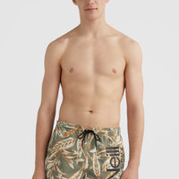 Cali Floral 16'' Badehose | Deep Lichen Tonal Floral