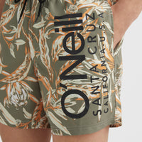 Cali Floral 16'' Badehose | Deep Lichen Tonal Floral