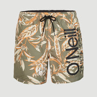 Cali Floral 16'' Badehose | Deep Lichen Tonal Floral