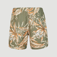 Cali Floral 16'' Badehose | Deep Lichen Tonal Floral