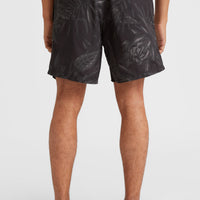Cali Floral 16'' Badehose | Black Tonal Flower