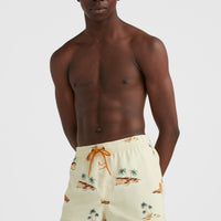 Cali Print 15'' Badehose | Beige Lost Island