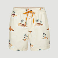 Cali Print 15'' Badehose | Beige Lost Island