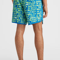 Scallop Neon 16'' Badehose | Bright Blue Neon Lights