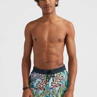 Scallop Ocean 16'' Badehose | Blue Comic Seaweed