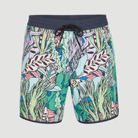 Scallop Ocean 16'' Badehose | Blue Comic Seaweed