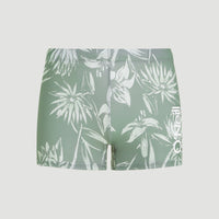 Cali Floral Racer Badehose | Green Tonal Tropicana