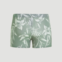 Cali Floral Racer Badehose | Green Tonal Tropicana