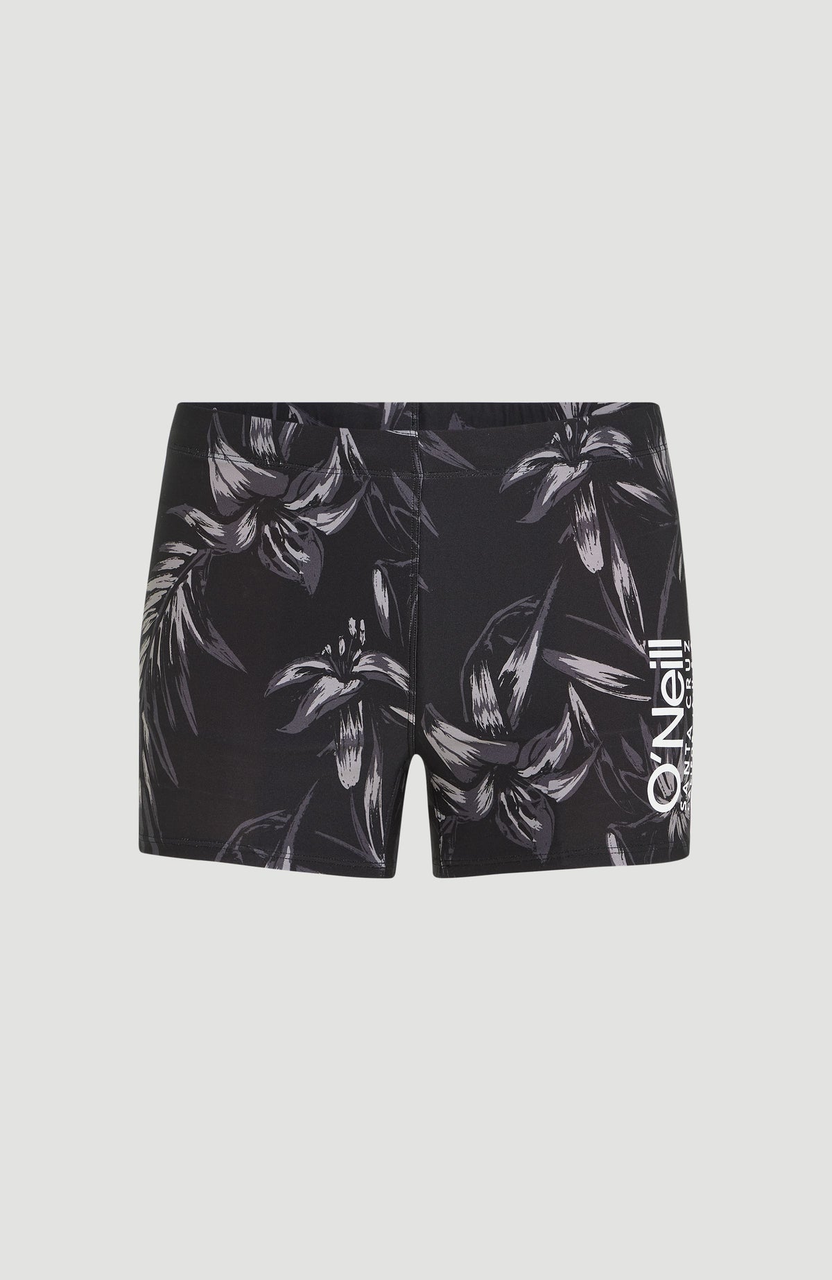 Cali Floral Racer Badehose | Black Tonal Tropican