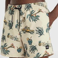 Mix and Match Cali Print 15'' Badehose | Beige Venice Beach