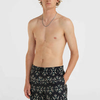 Mix and Match Cali Print 15'' Badehose | Black Fade IKAT