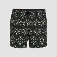 Mix and Match Cali Print 15'' Badehose | Black Fade IKAT