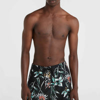 Mix and Match Cali Print 15'' Badehose | Black Tropicana