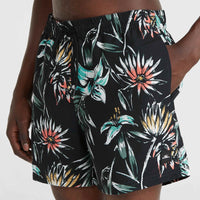 Mix and Match Cali Print 15'' Badehose | Black Tropicana