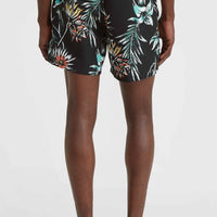 Mix and Match Cali Print 15'' Badehose | Black Tropicana