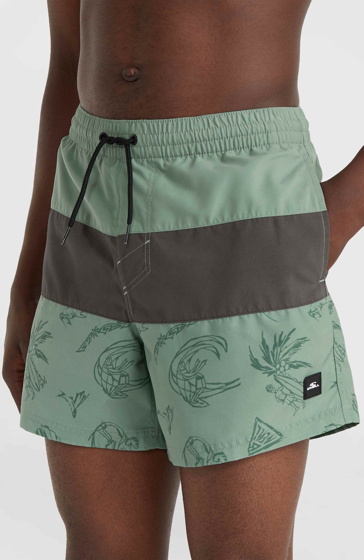 Mix and Match Cali Block 15'' Badehose | Green Vintage Surfer