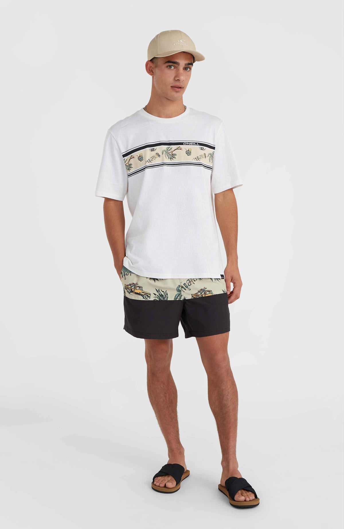 Mix and Match Cali Block 15'' Badehose | Beige Venice Beach